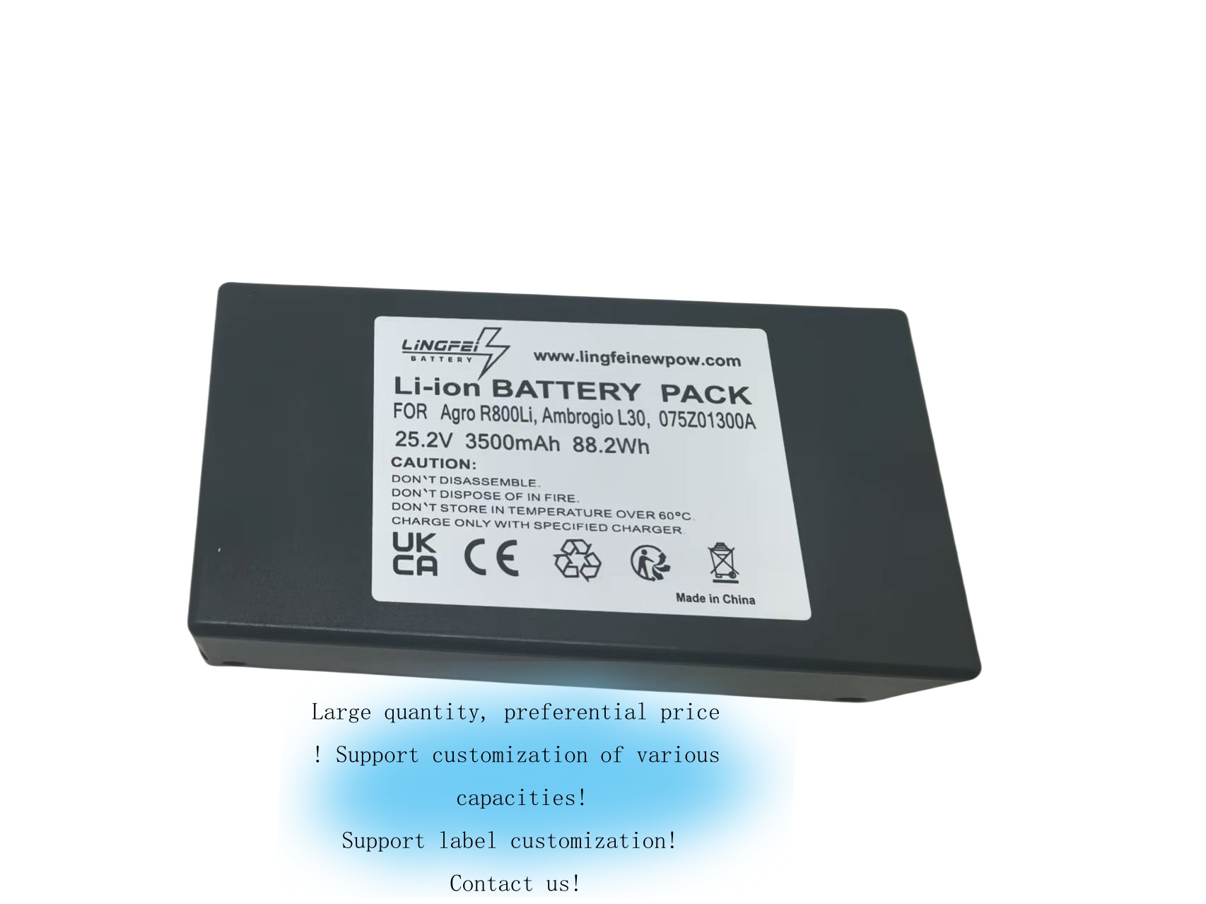 Battery for Agro R800Li 3400mAh / 85.68Wh  075Z01300A, 075Z61700A
