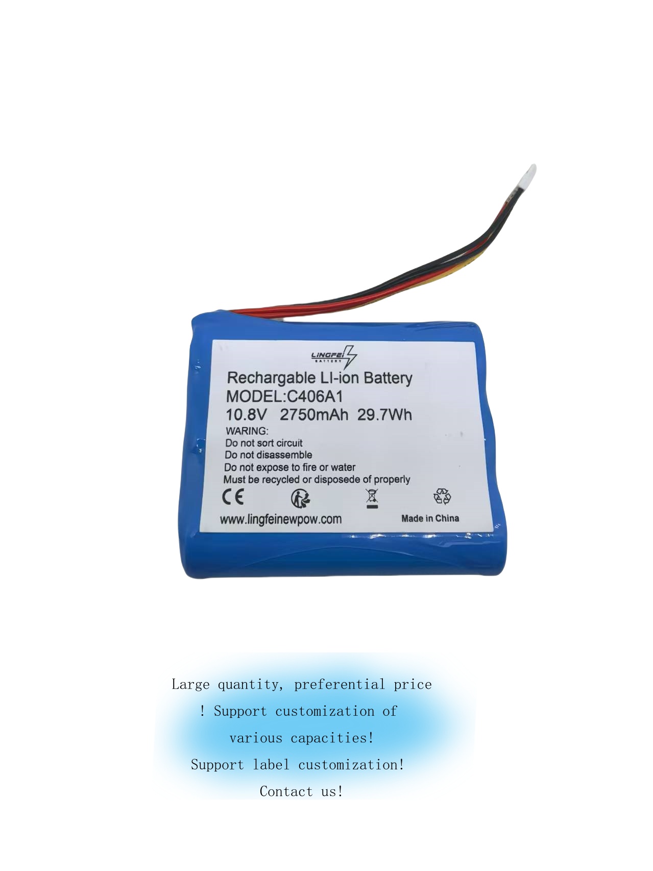 10.8V 2750mAh/3500mAh Bateria Bluetooth Speaker Para Marshall Stockwell II 2 Gen C406A1 3INR19/66