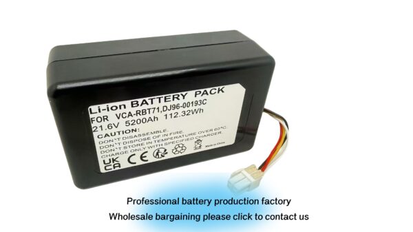 Peakbatt DJ96-00193C, DJ96-00202A,DJ96-00193B,DJ96-00193E,DJ96-00193F VCA-RBT71, 4600mAh Battery Replacement for Samsung SR20K9000UB, VCA-RBT71, VR10M701CUW/GE, VR10M701PUW, VR10M702CUW/GE, VR10M702PUW - 图片 3