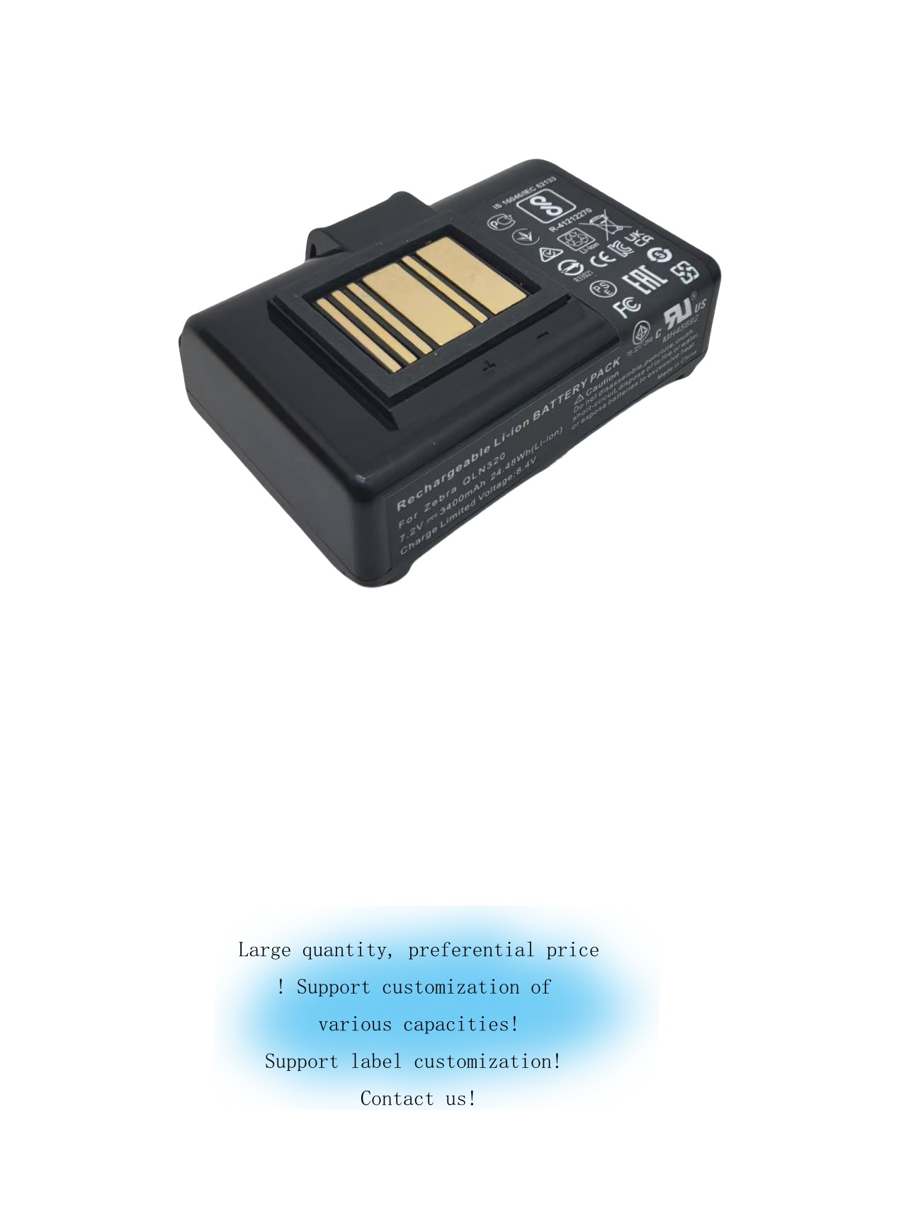 Replacement Battery for Zebra Printer Models QLn320 QLn220 (HC), ZQ500, ZQ510, ZQ520, ZQ610, and ZQ620 Mobile Printers - Rechargeable Lithium Ion Battery 3180 mAh for Max Life - 图片 2