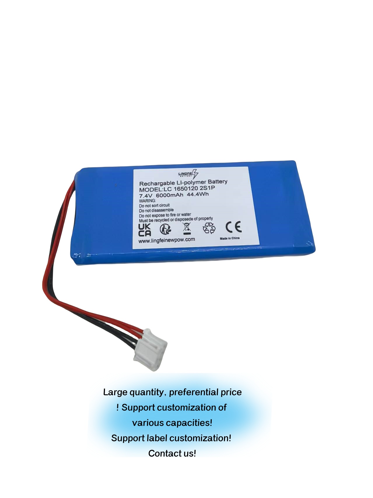 7.4V 6000mAh LC 1650120 2S1P Remote Control Battery for DJI Inspire 1 GL300F GL300C Phantom 4 Controller