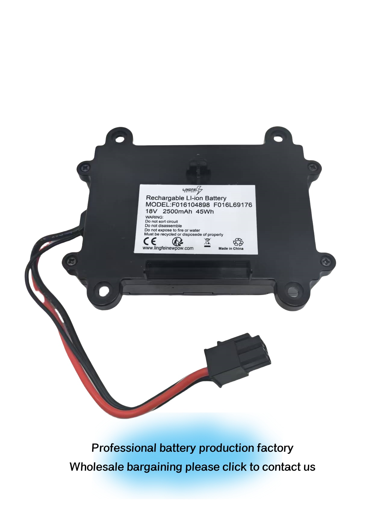 18 V 2.5 Ah Battery for Bosch Indego Robotic Lawnmower, Compatible with Bosch Indego 350, 400, S+ 350, S+ 400, S+ 500, M 700, M+ 700 Lawn Robot Lawn Mower, Replacement Battery for F016104898, Brand: