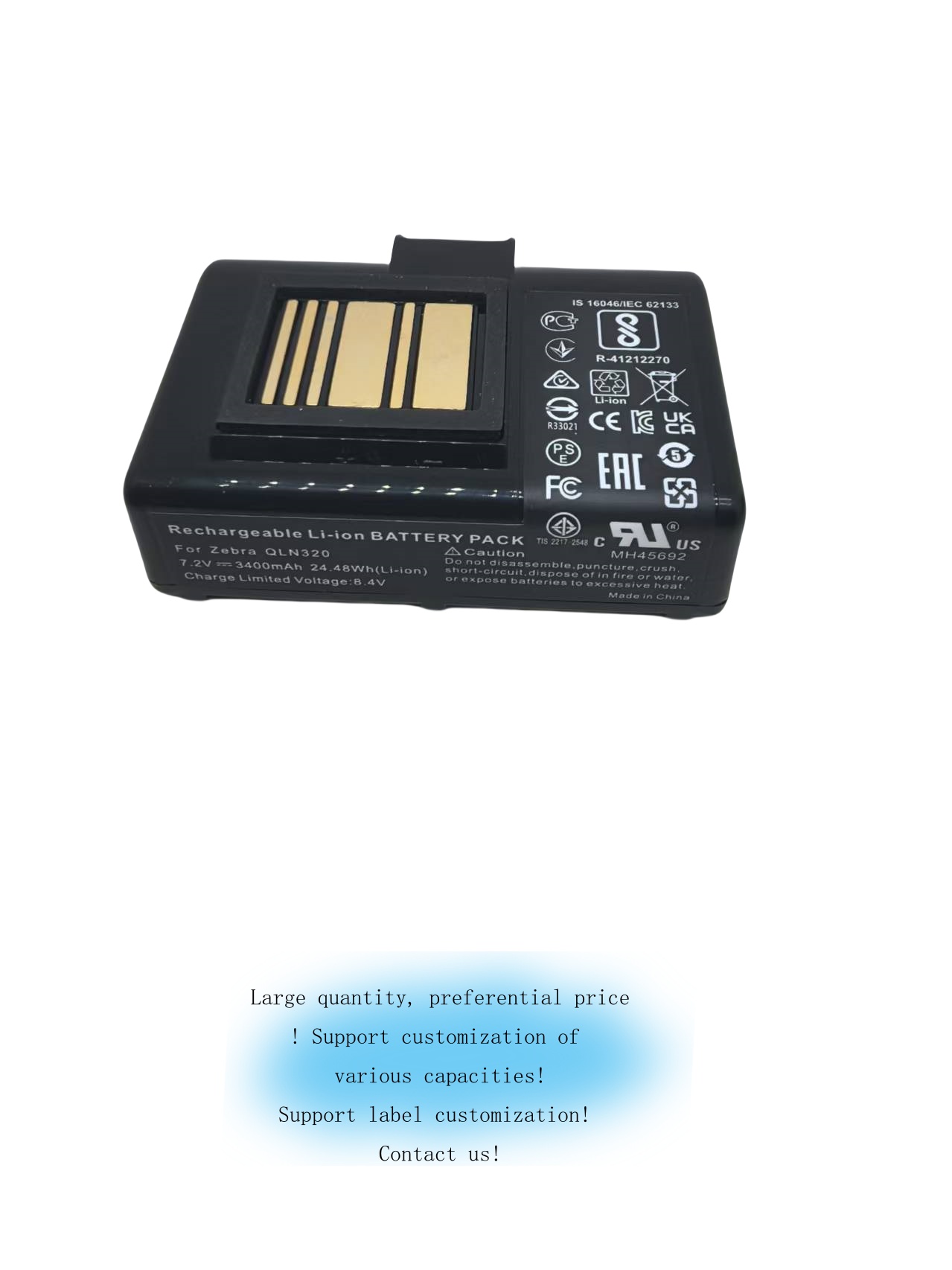 Replacement Battery for Zebra Printer Models QLn320 QLn220 (HC), ZQ500, ZQ510, ZQ520, ZQ610, and ZQ620 Mobile Printers – Rechargeable Lithium Ion Battery 3180 mAh for Max Life