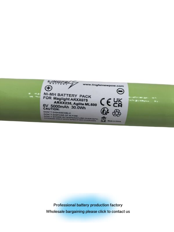 Battery Compatible with Maglite 40070149, 9032, ARXX075, ARXX235, MA5, ML500, N38AF001A, RX1019 - Replaces 108-000-423 - NI-MH 5000mAh - 图片 3
